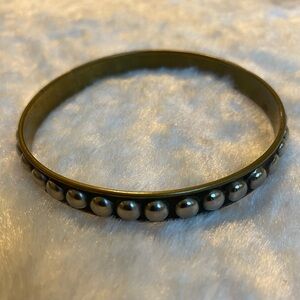 ☘️VTG Silver Beaded Mixed Metal Bangle Bracelet